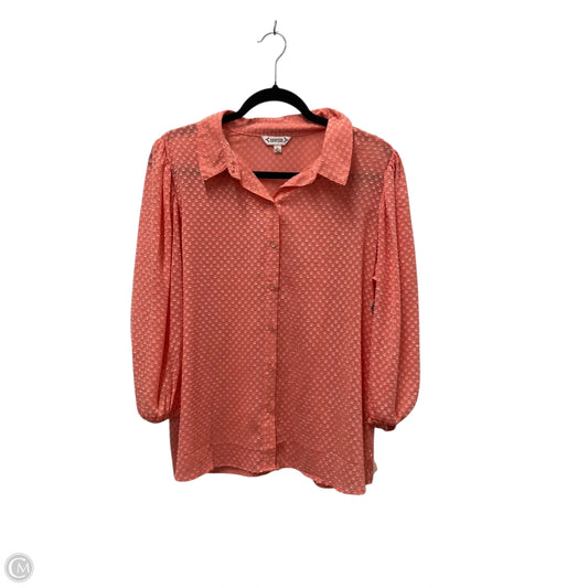 Blouse Long Sleeve By Nanette By Nanette Lepore In Coral, Size: Xl