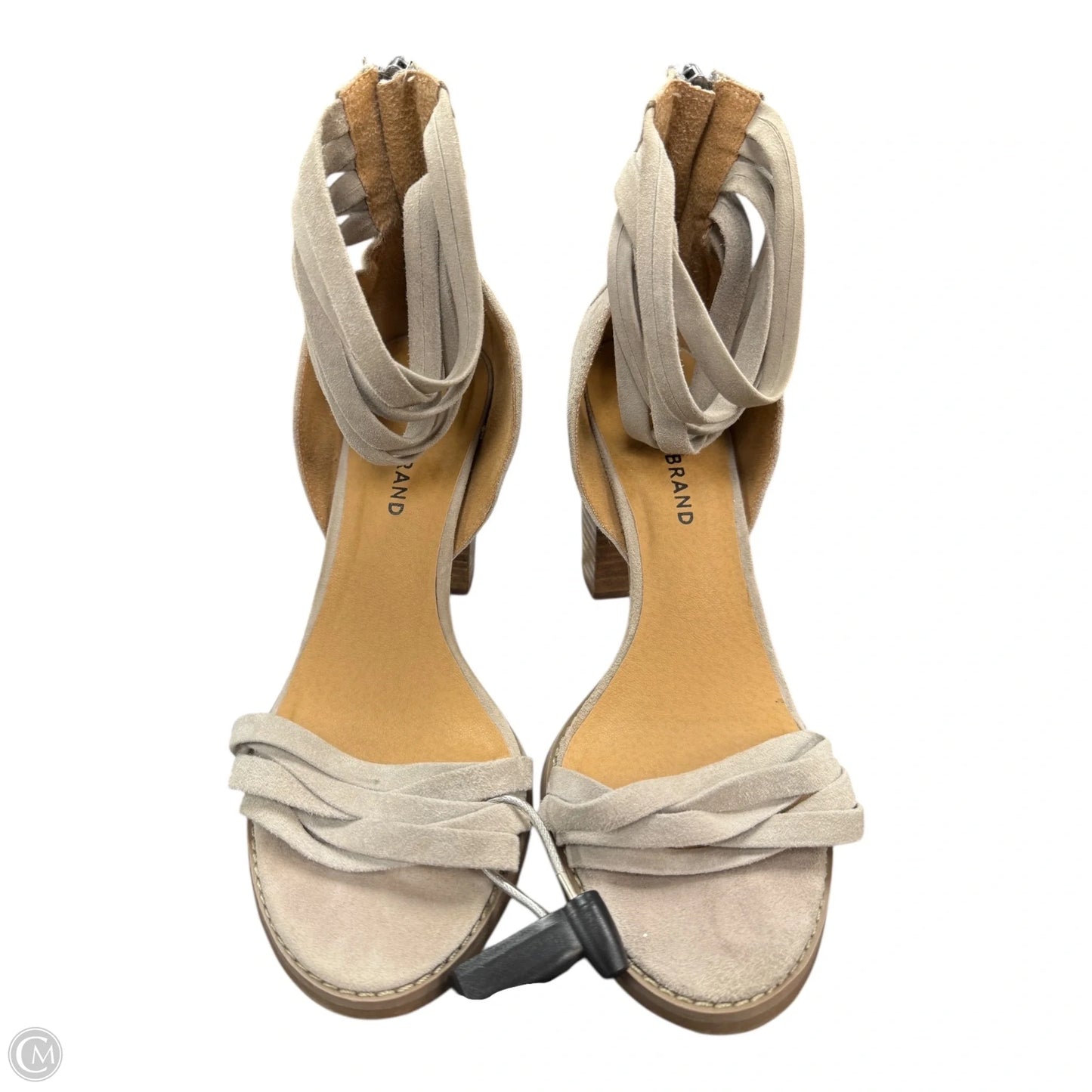 Sandals Heels Block By Lucky Brand In Taupe, Size: 8