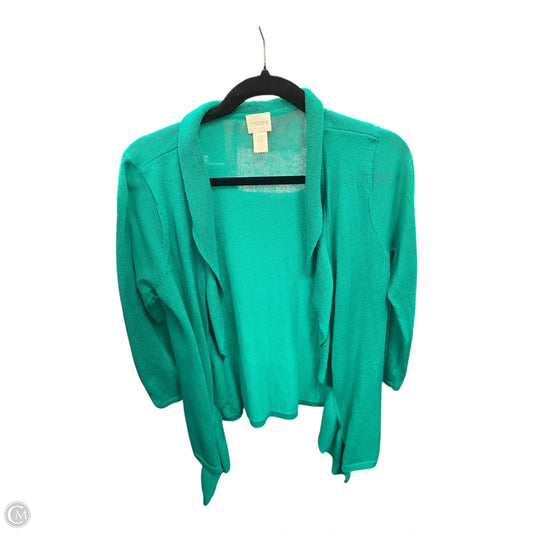Sweater Cardigan By Chicos In Green, Size: S