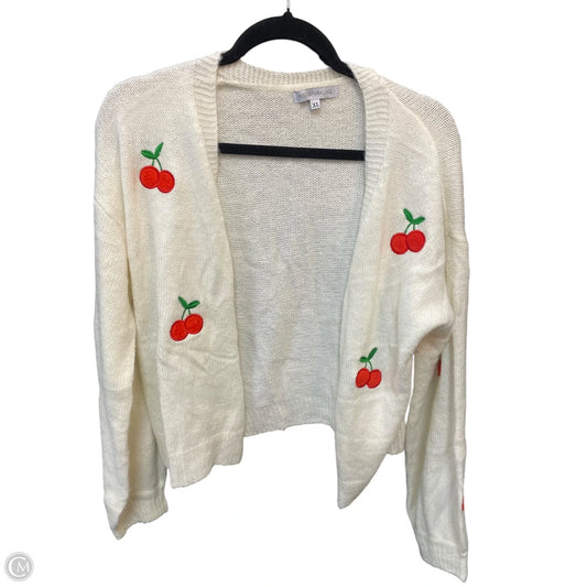 Sweater Cardigan By Miss Sparkling In Red & White, Size: Xl