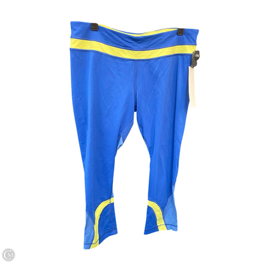 Athletic Leggings Capris By Lululemon In Blue & Yellow, Size: 10