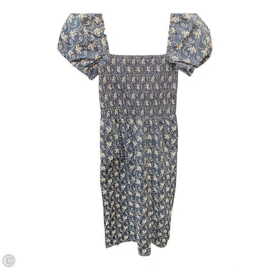 Dress Casual Midi By J. Crew In Blue & White, Size: S