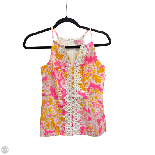 Top Sleeveless Designer By Lilly Pulitzer In Orange & Pink, Size: Xxs