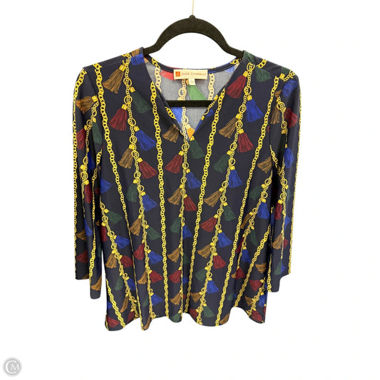Blouse Long Sleeve By Jude Connally In Black & Yellow, Size: L