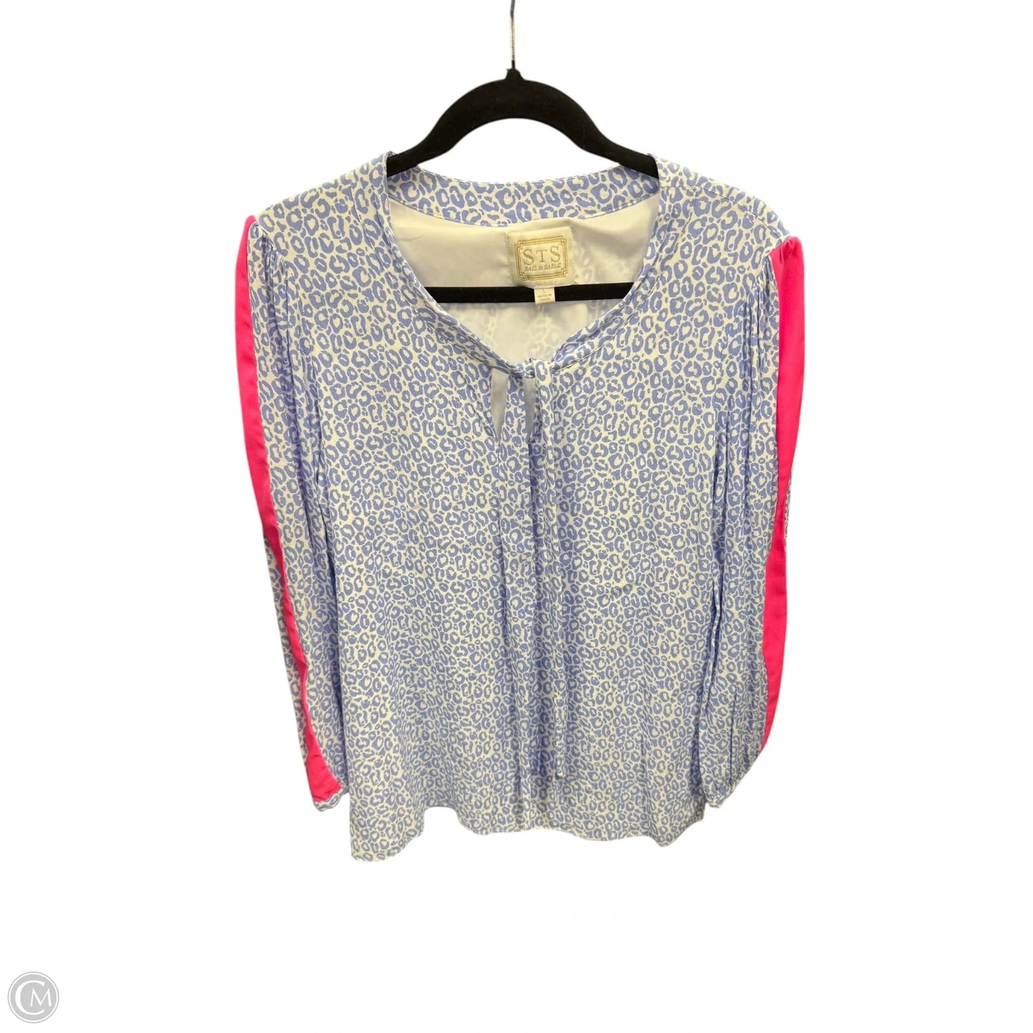 Blouse Long Sleeve By Sail To Sable In Blue & Pink, Size: L