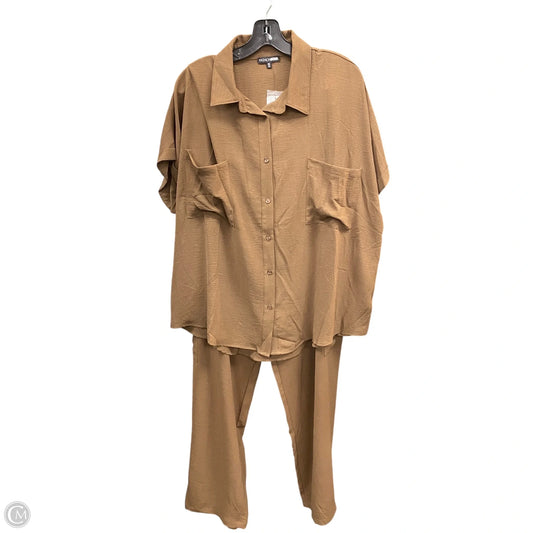 Pants Set 2pc By Fashion Nova In Brown, Size: 2x