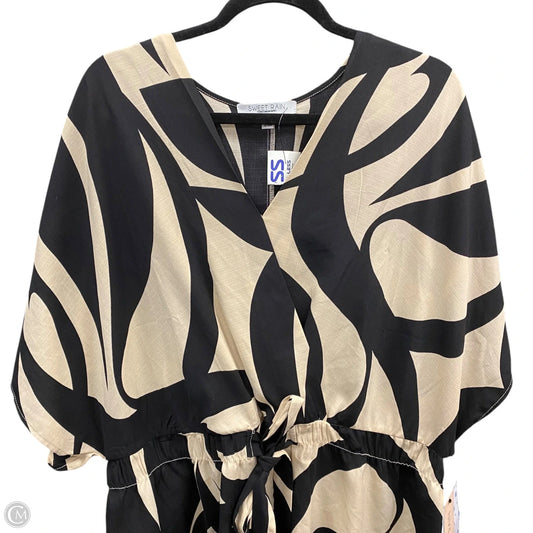 Blouse Short Sleeve By Sweet Rain In Black & Tan, Size: 2x