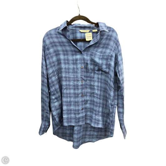 Blouse Long Sleeve By Orvis In Plaid Pattern, Size: S