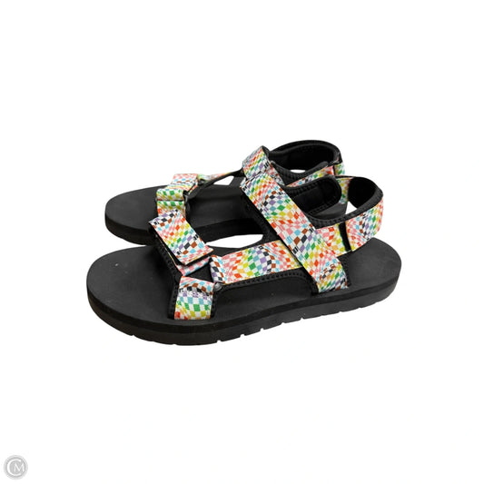 Sandals Flats By Clothes Mentor In Rainbow Print, Size: 9