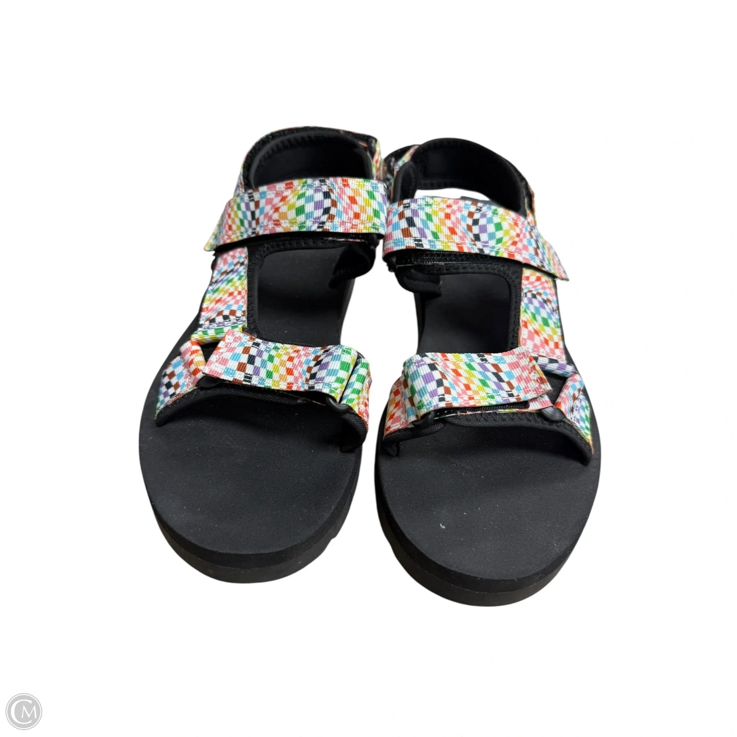 Sandals Flats By Clothes Mentor In Rainbow Print, Size: 9
