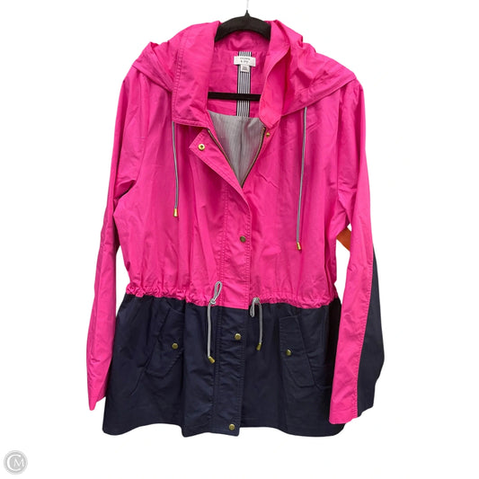 Jacket Windbreaker By Crown And Ivy In Blue & Pink, Size: Xxl