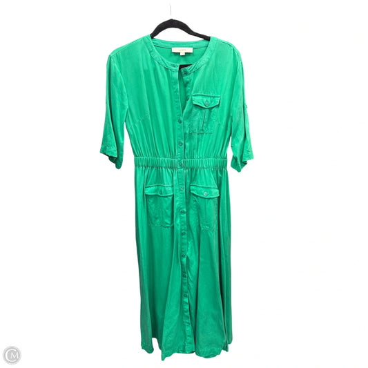 Dress Casual Midi By Loft In Green, Size: 4