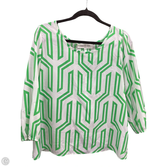 Blouse Long Sleeve By Peach Love Cream California In Geometric Pattern, Size: L