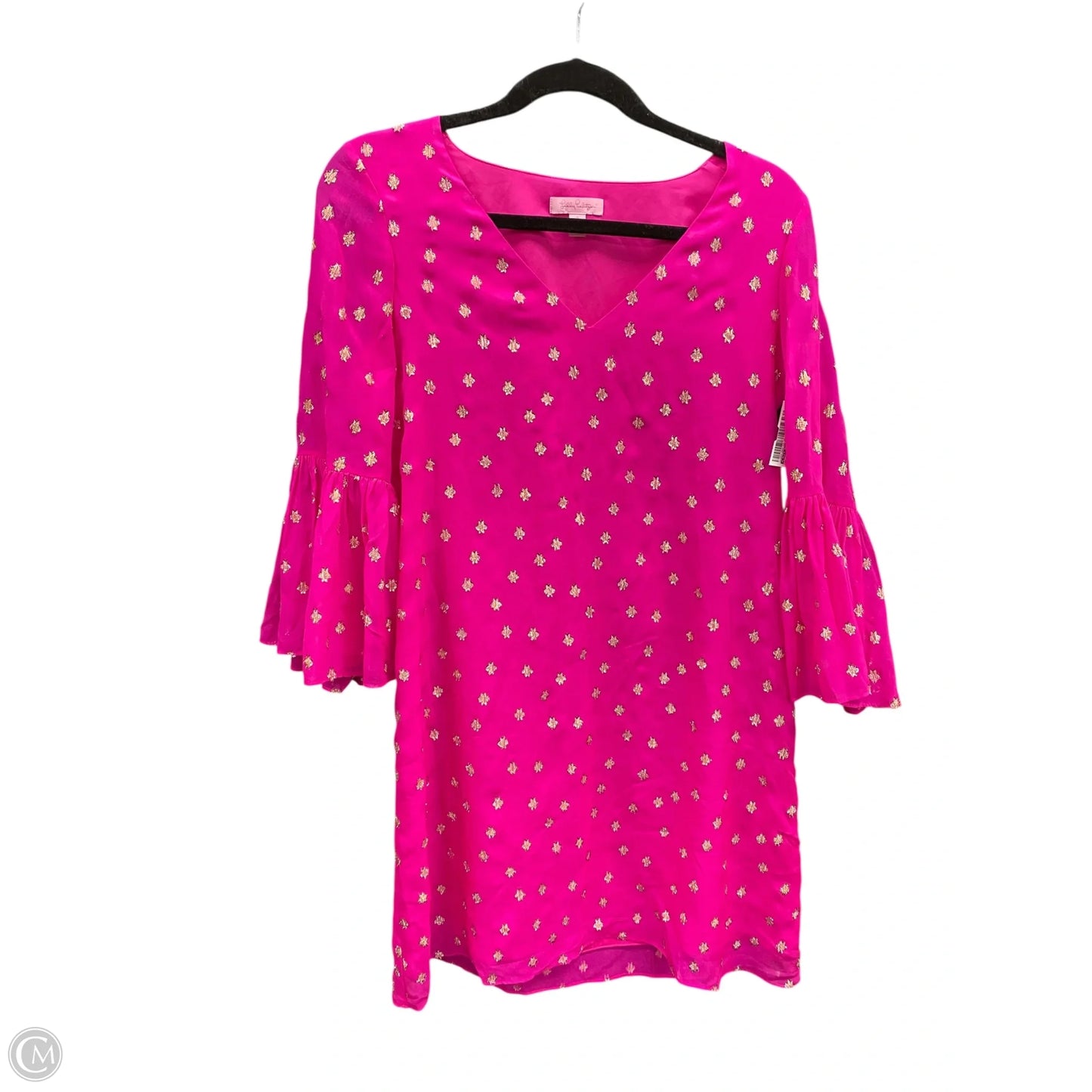 Dress Designer By Lilly Pulitzer In Gold & Pink, Size: 2