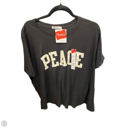 Top Short Sleeve Basic By Hanes In Black & White, Size: 4x