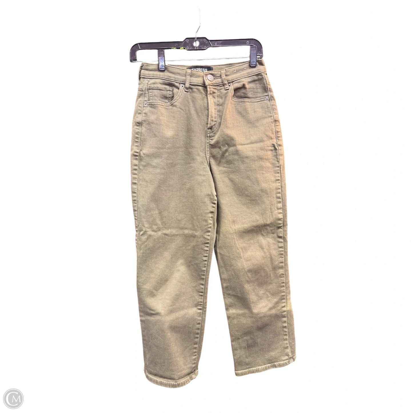 Jeans Cropped By Express In Green, Size: 2