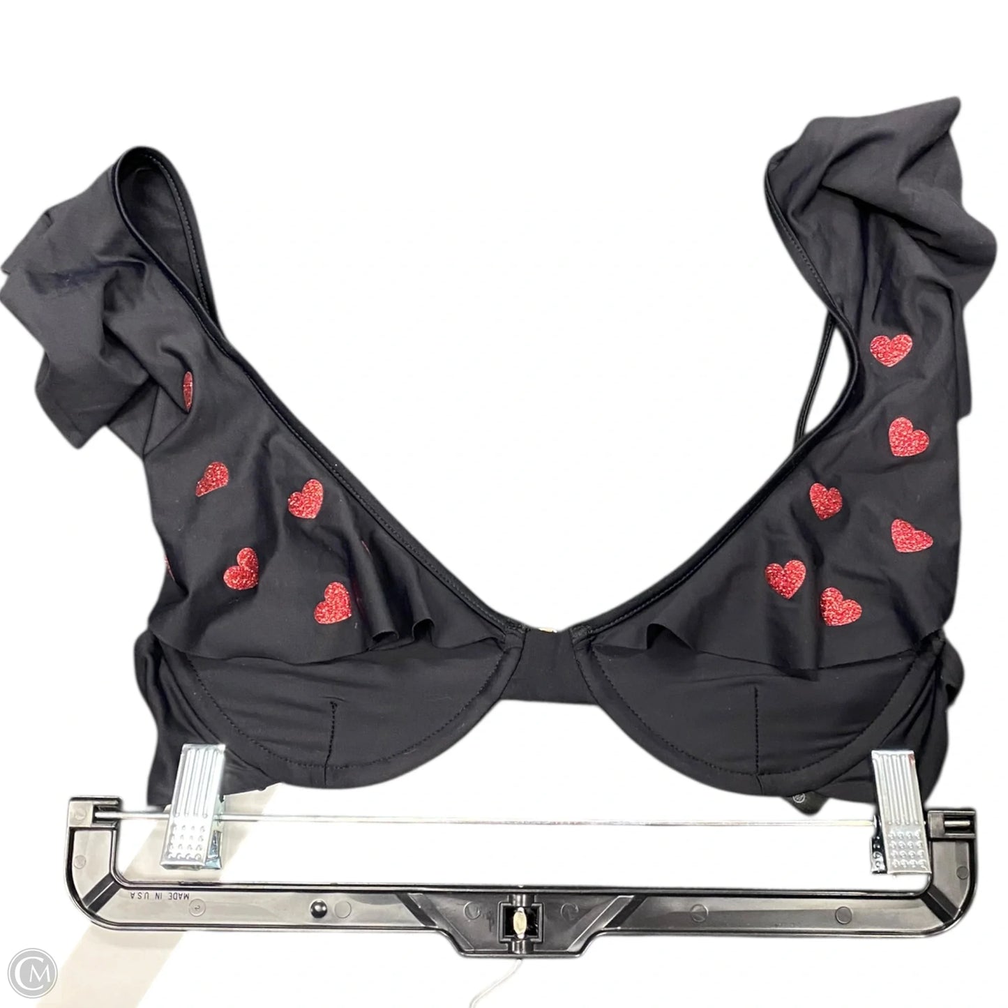 Swimsuit Top By Beach Riot In Black & Red, Size: M