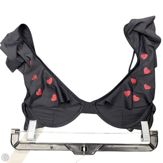 Swimsuit Top By Beach Riot In Black & Red, Size: M
