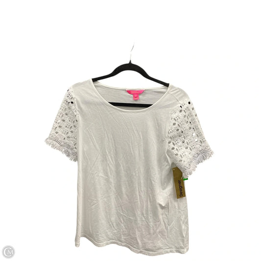 Top Short Sleeve Designer By Lilly Pulitzer In White, Size: S
