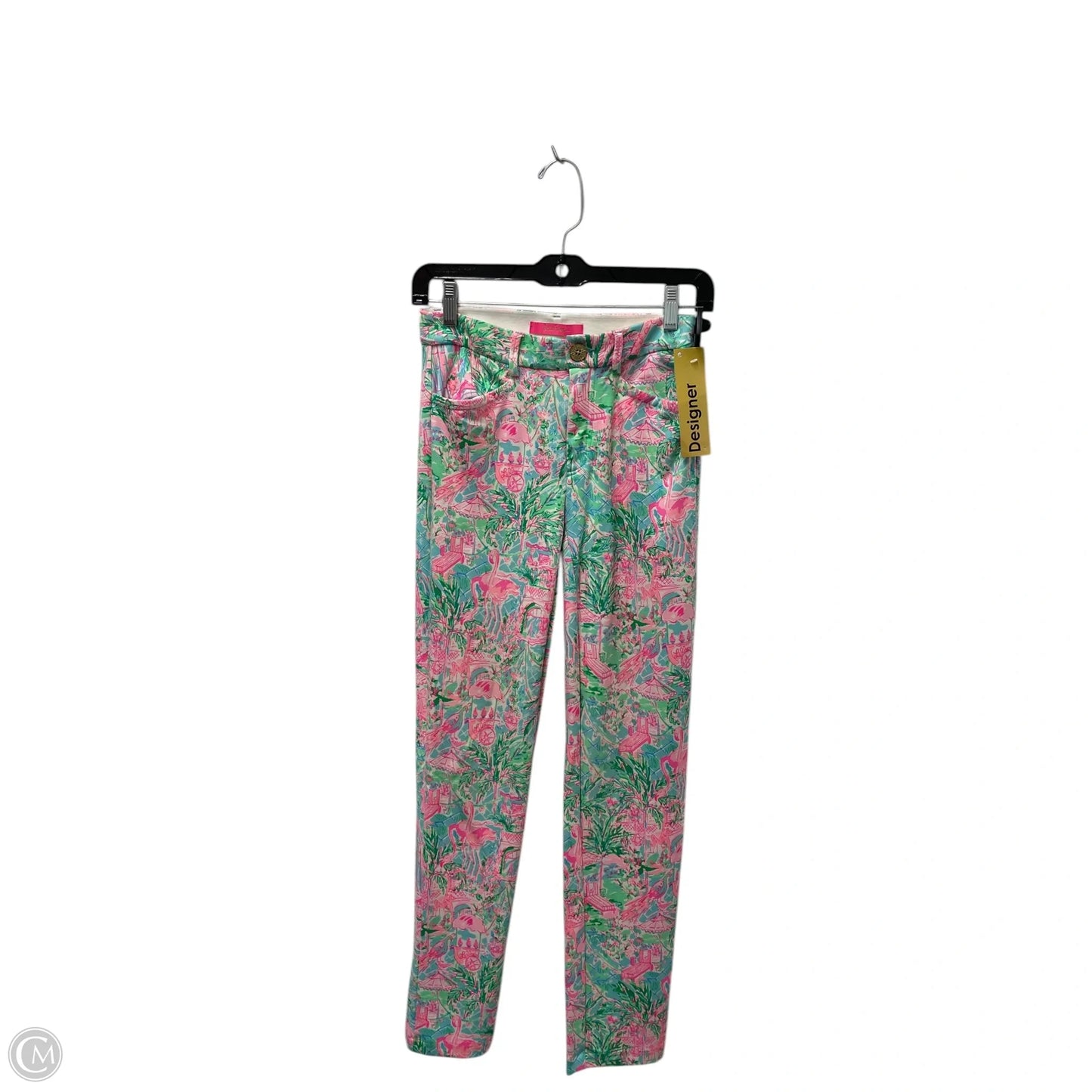Pants Designer By Lilly Pulitzer In Green & Pink, Size: Xxs