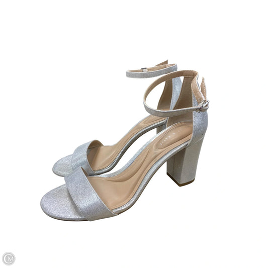 Sandals Heels Block By Kelly And Katie In Silver, Size: 8.5