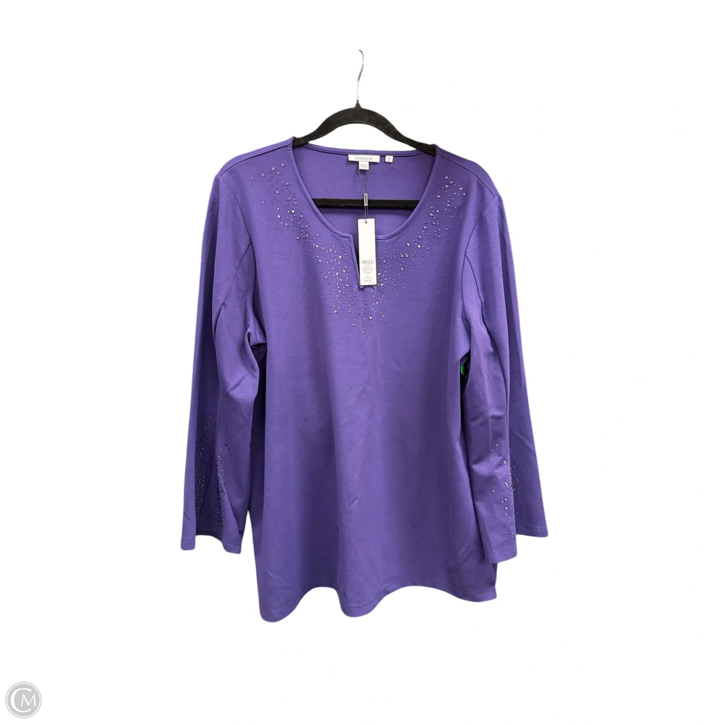 Top Long Sleeve By Chicos In Purple, Size: Xl
