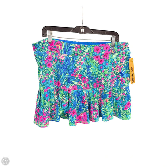 Skort Designer By Lilly Pulitzer In Blue & Green, Size: Xl