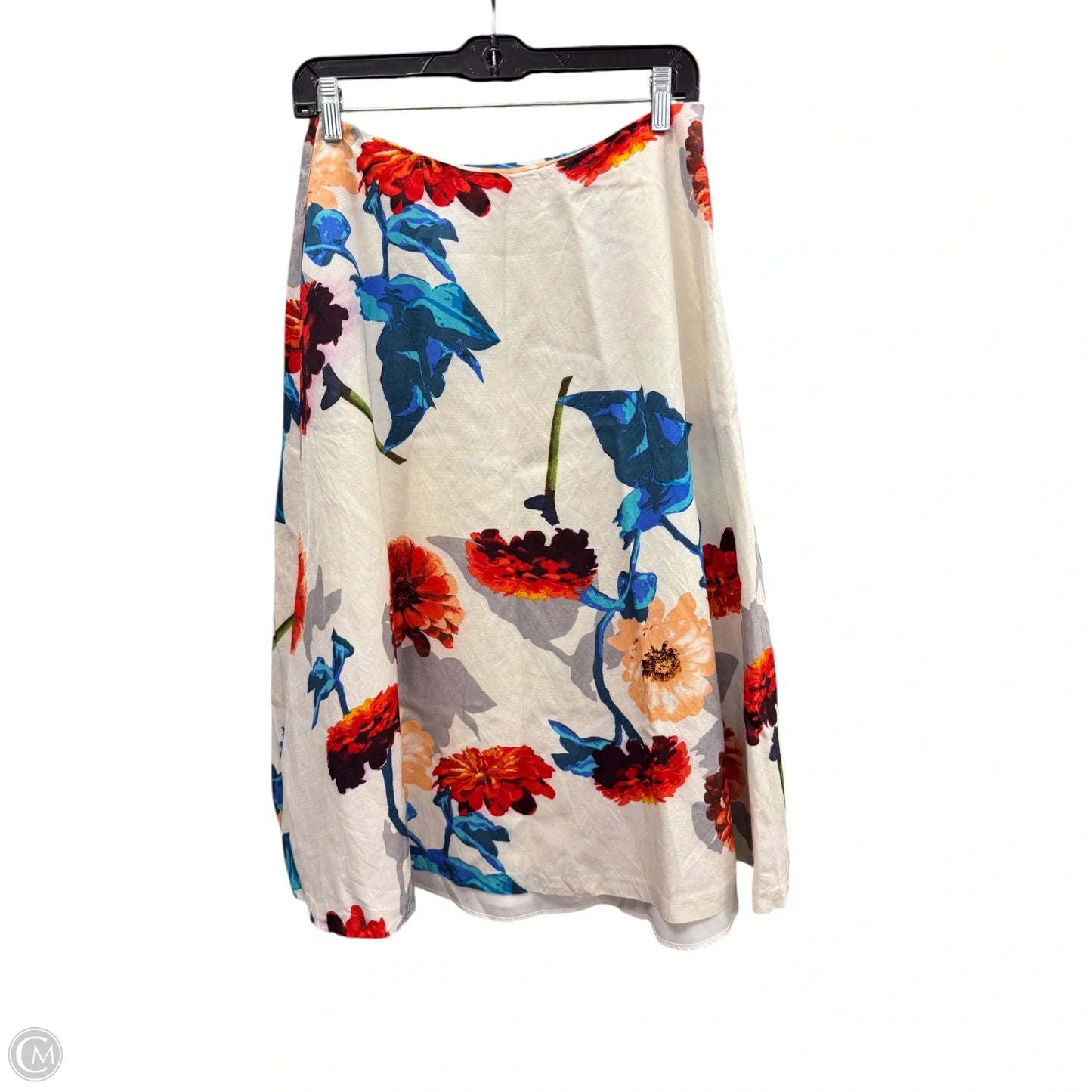 Skirt Midi By Banana Republic In Blue & Orange, Size: 4l
