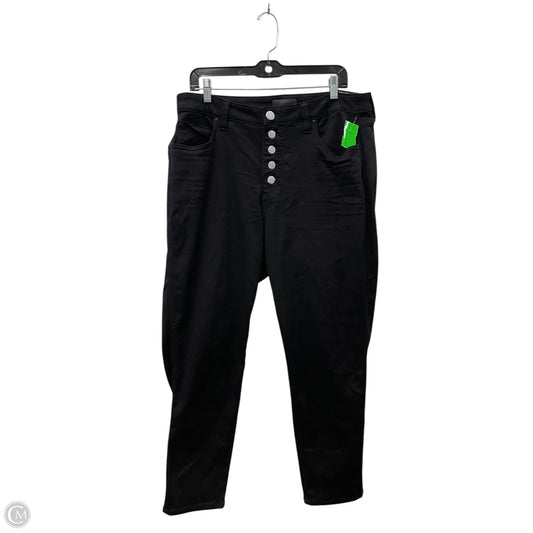 Jeans Straight By Kut In Black Denim, Size: 14