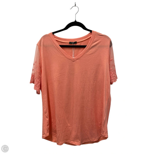 Top Short Sleeve By Clothes Mentor In Peach, Size: Xl