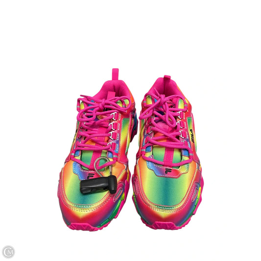 Shoes Athletic By Fila In Rainbow Print, Size: 8.5