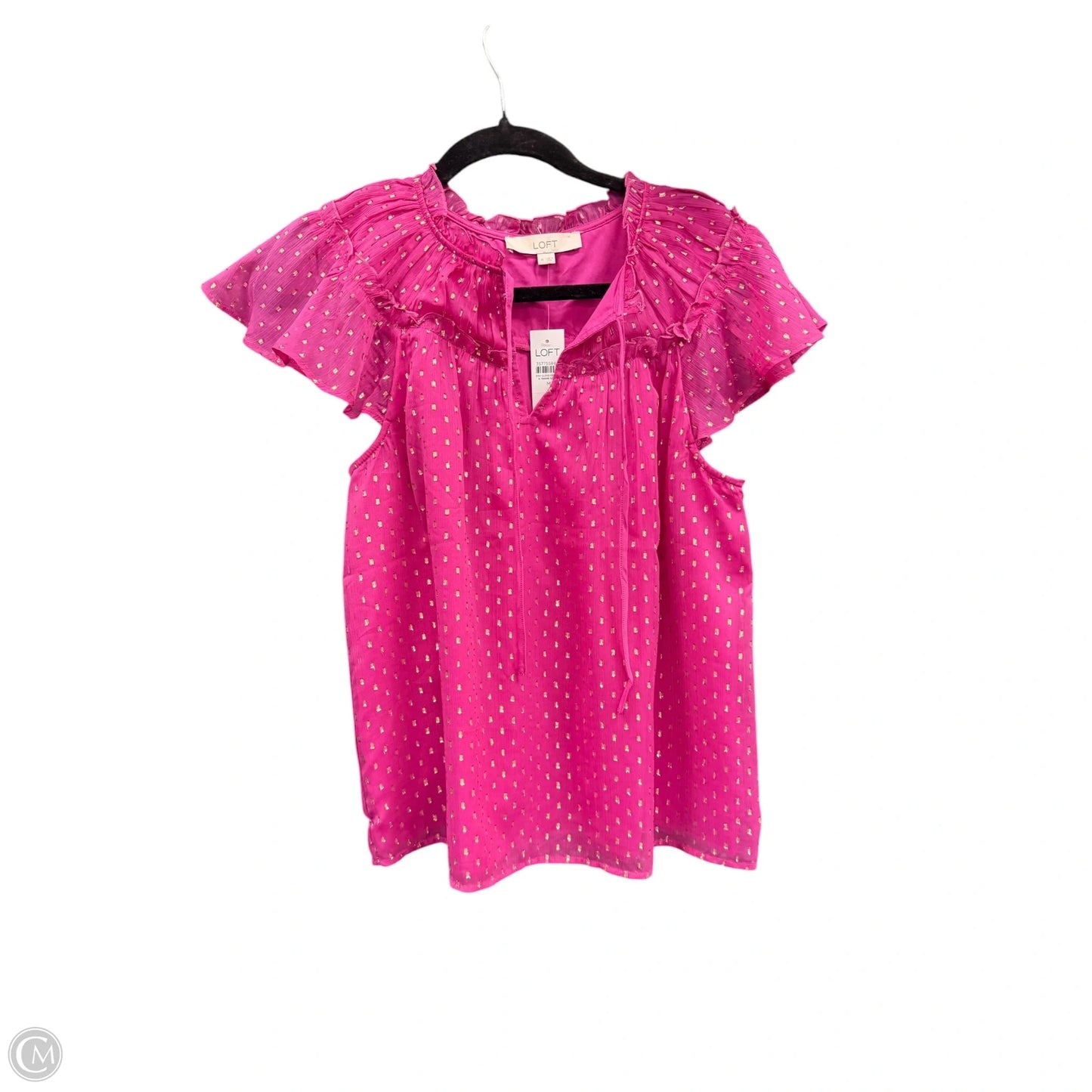 Blouse Short Sleeve By Loft In Gold & Pink, Size: M