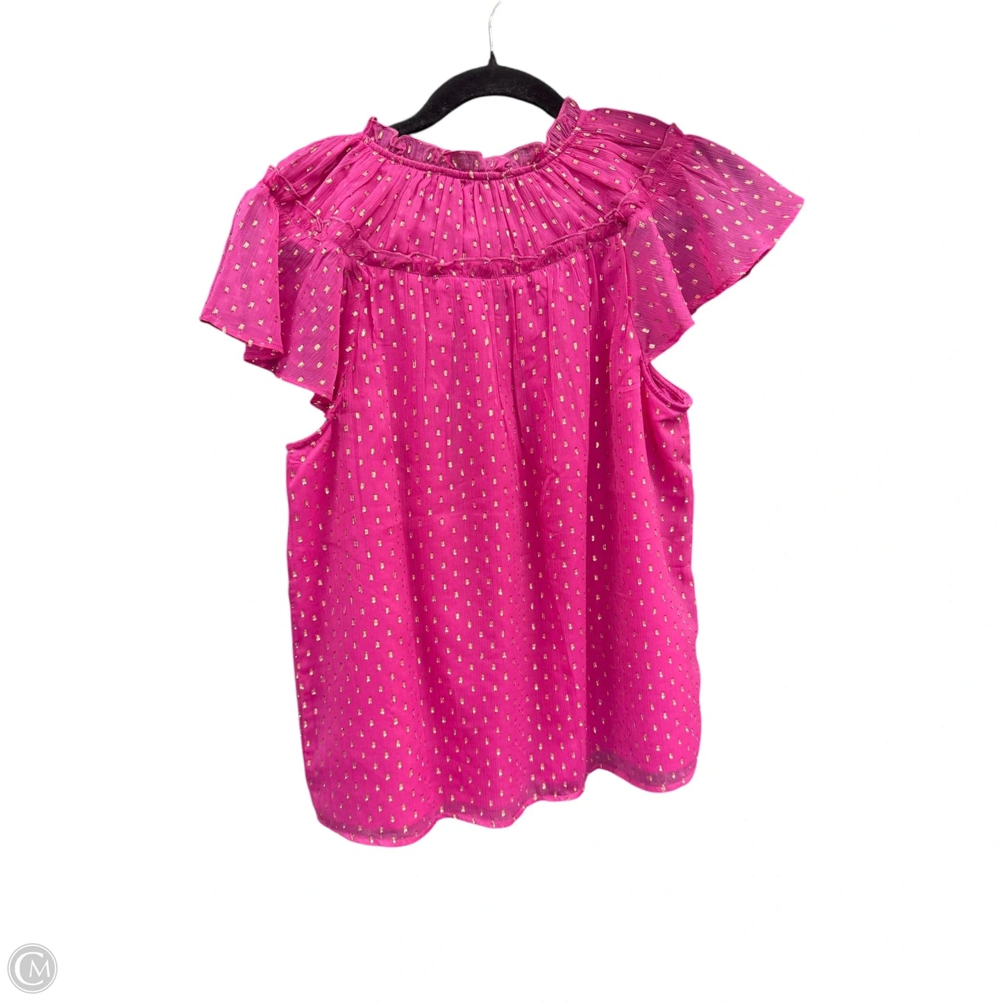 Blouse Short Sleeve By Loft In Gold & Pink, Size: M