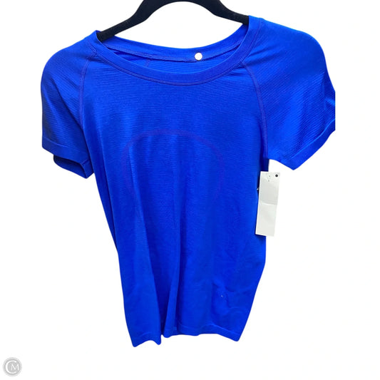 Athletic Top Short Sleeve By Lululemon In Blue, Size: 6