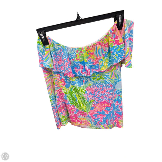 Top Sleeveless Designer By Lilly Pulitzer In Blue & Pink, Size: M