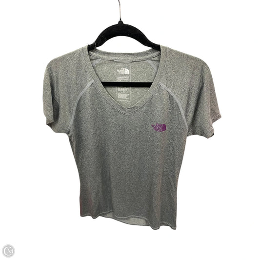 Athletic Top Short Sleeve By The North Face In Grey & Purple, Size: S