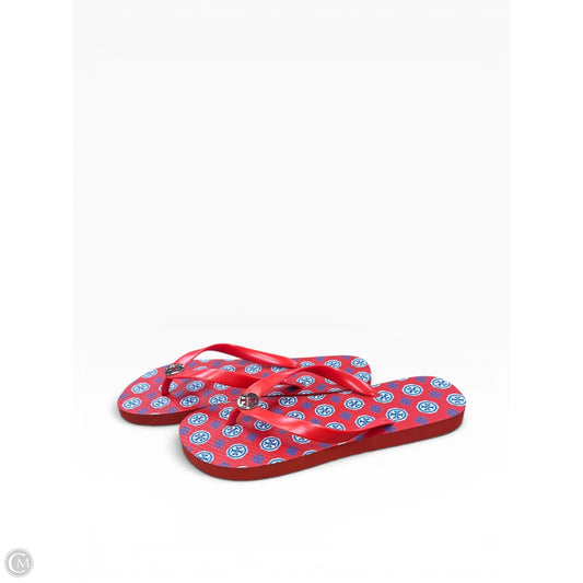 Sandals Designer By Tory Burch In Blue & Orange, Size: 8