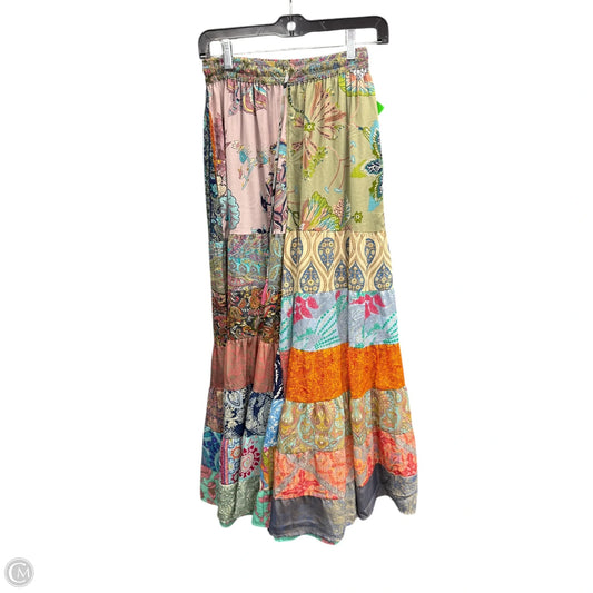 Pants Wide Leg By Earthbound In Green & Purple, Size: M