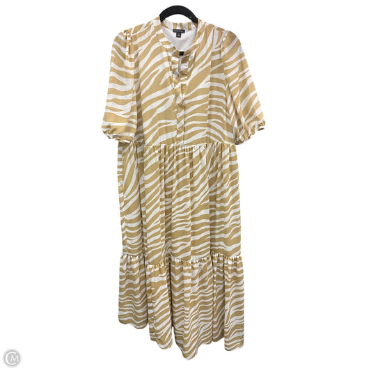 Dress Casual Maxi By Ann Taylor In Tan & White, Size: M