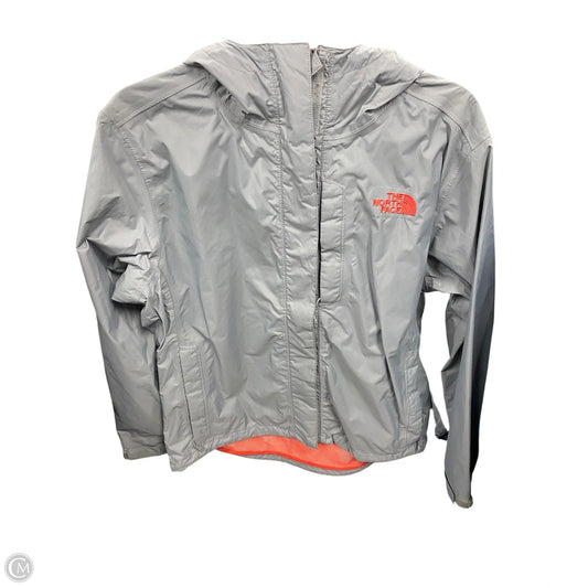 Jacket Windbreaker By The North Face In Grey & Orange, Size: M