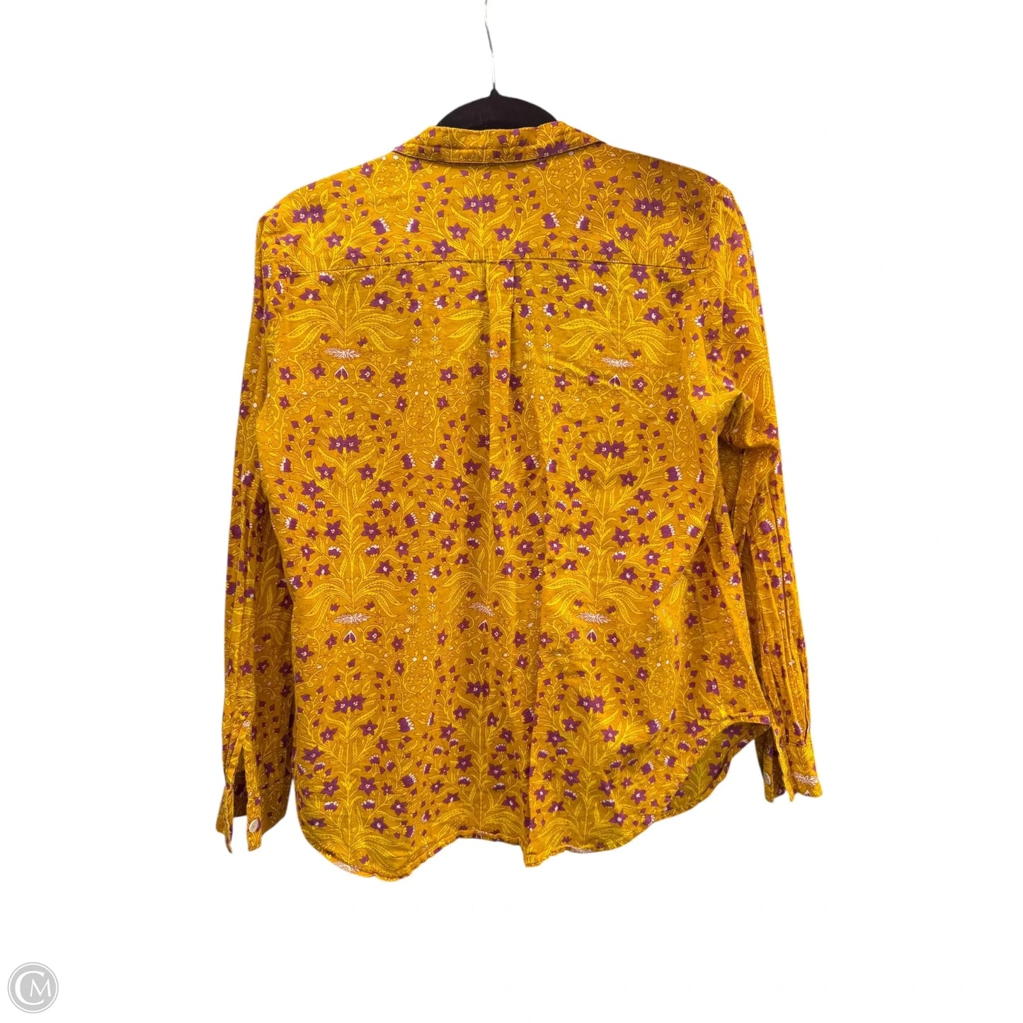 Blouse Long Sleeve By Roller Rabbit In Purple & Yellow, Size: M