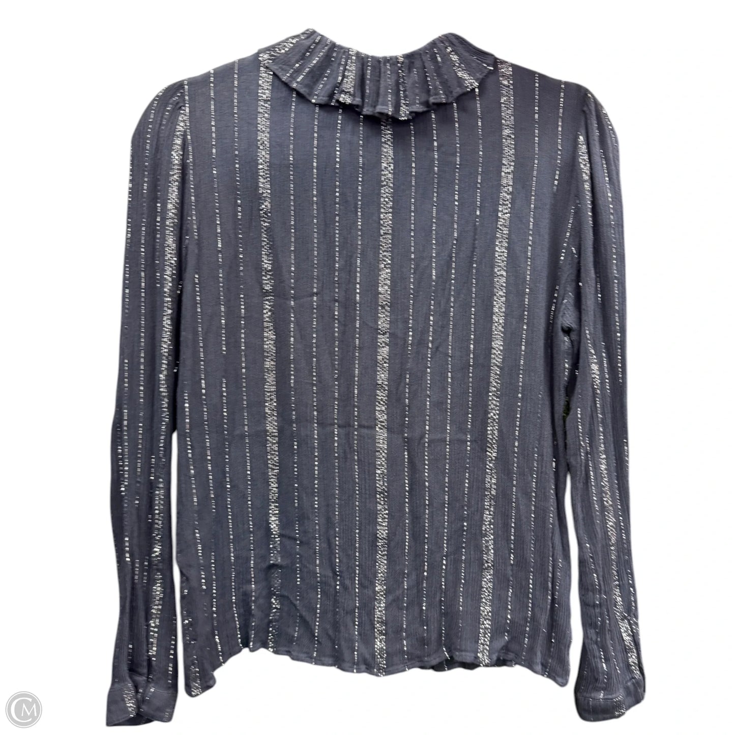 Blouse Long Sleeve By Cma In Blue & Silver, Size: 6