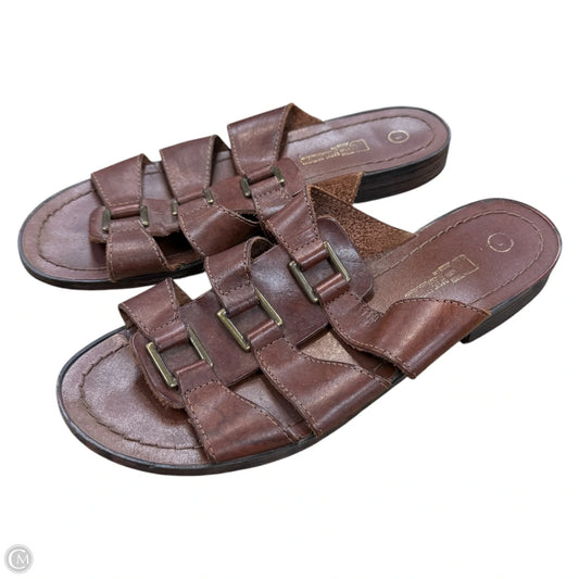 Sandals Flats By Basic Editions In Brown, Size: 9