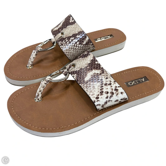 Sandals Flats By Aldo In Snakeskin Print, Size: 8.5