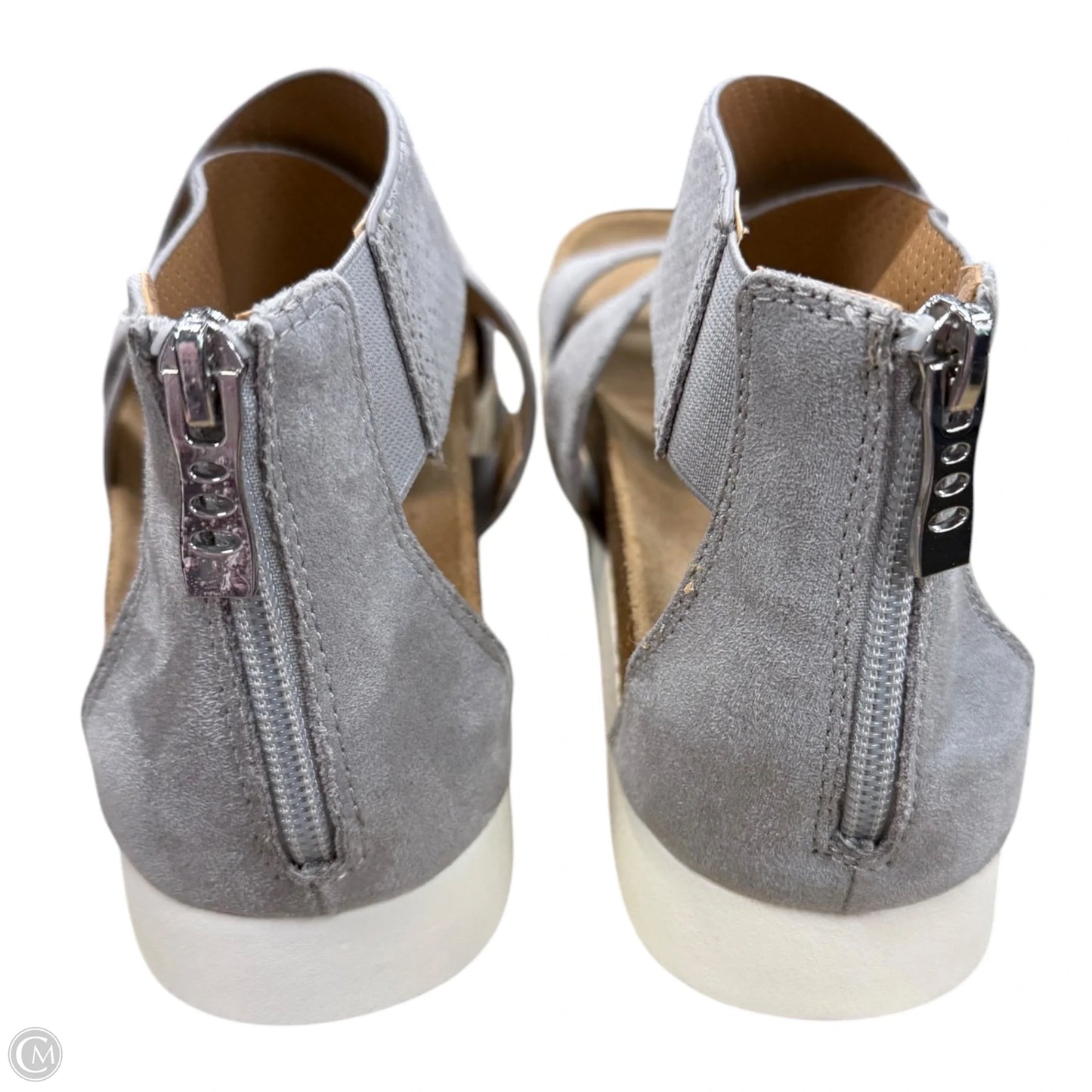 Sandals Heels Platform By New Directions In Grey, Size: 8.5