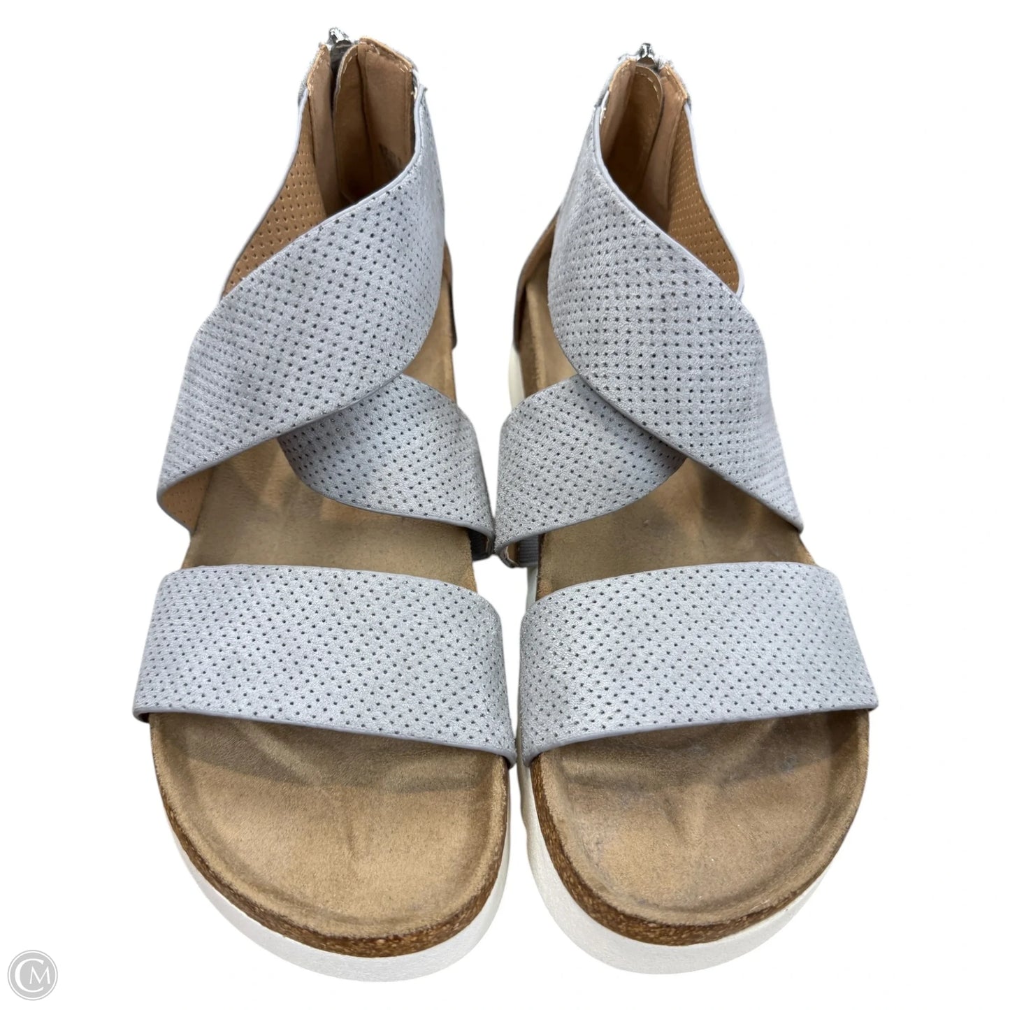 Sandals Heels Platform By New Directions In Grey, Size: 8.5