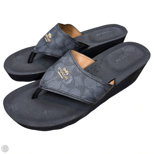 Sandals Designer By Coach In Black, Size: 8.5