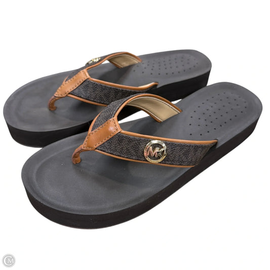 Sandals Designer By Michael Kors In Brown, Size: 9