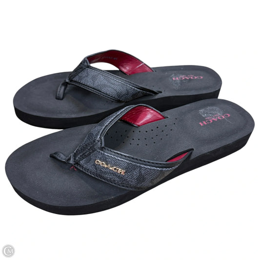 Sandals Designer By Coach In Black, Size: 8.5