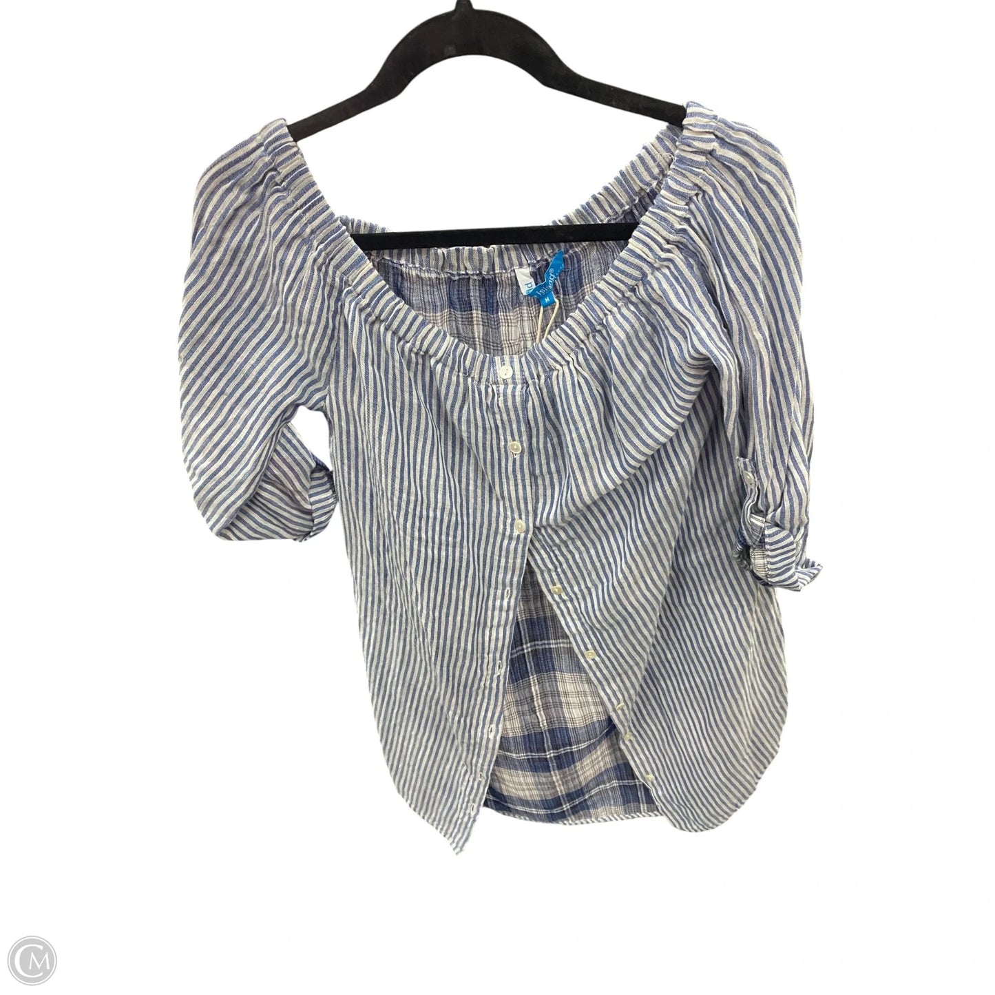 Swimwear Cover-up By Blue Island In Blue & White, Size: M